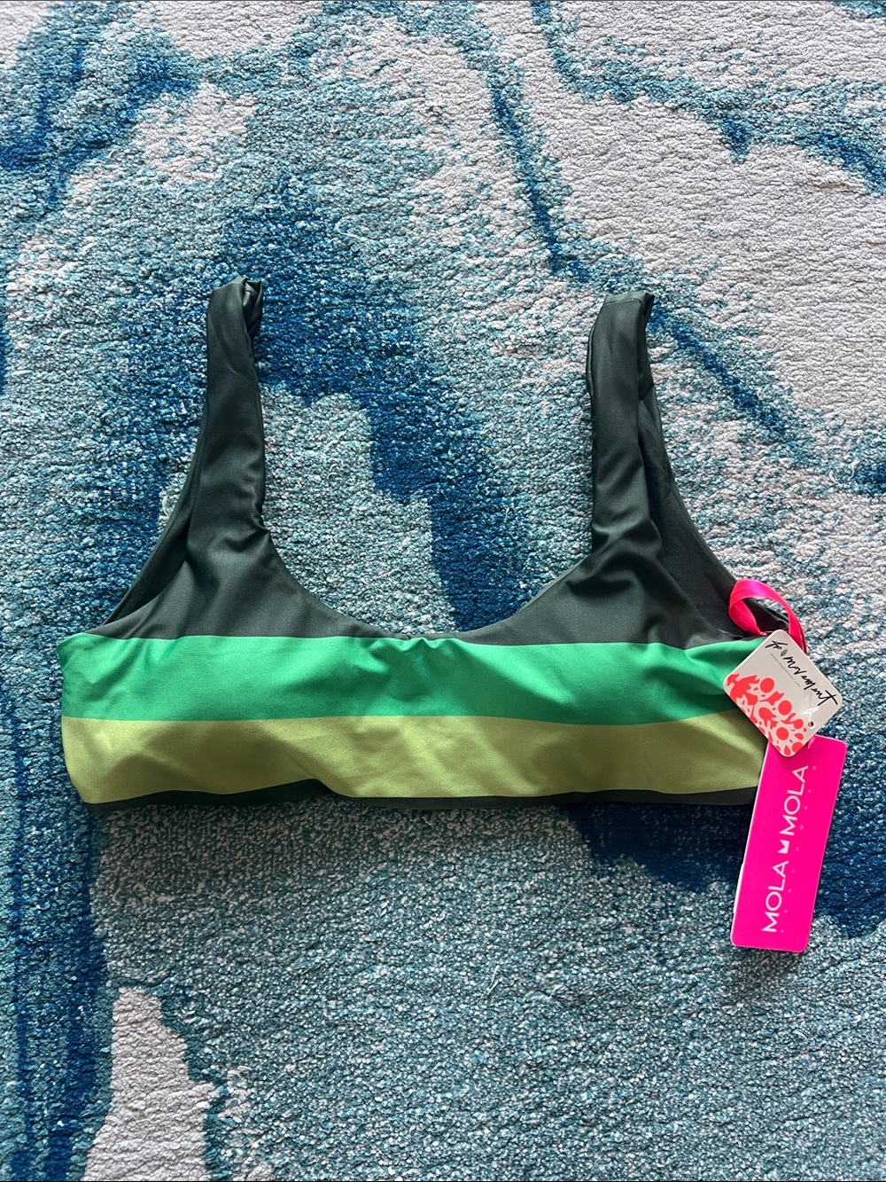 FP Movement by Free People Mola Mola Green and Olive Stripes Active Top